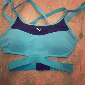 Puma blue sports bra, size small